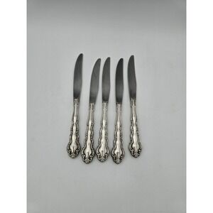 Oneida Community Silverplate Modern Baroque Salad Forks Set Of 5 Silver Plate